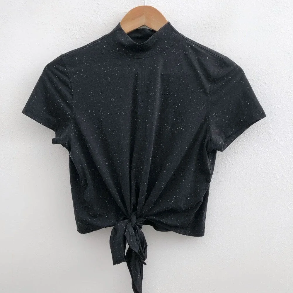 LULULEMON Time to Restore Mock Neck Short Sleeve No Size Tag Check Measurements
